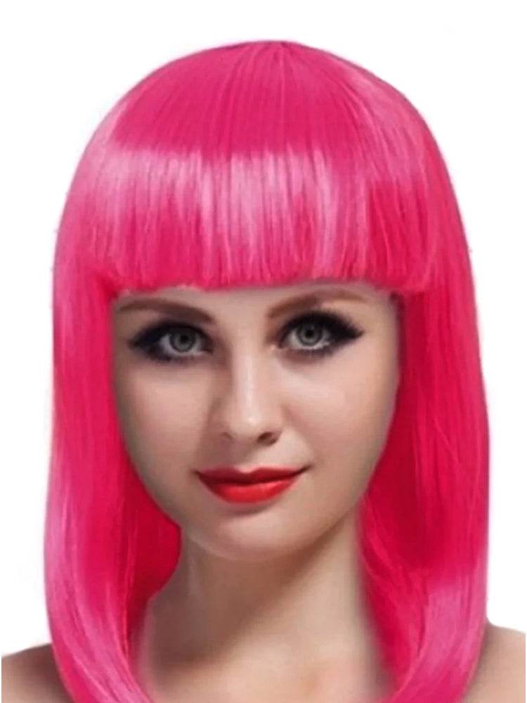 Pink Long Bob Wig - thefancydress.co.uk