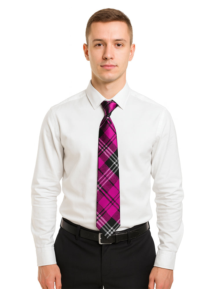 Pink Tartan Neck Tie