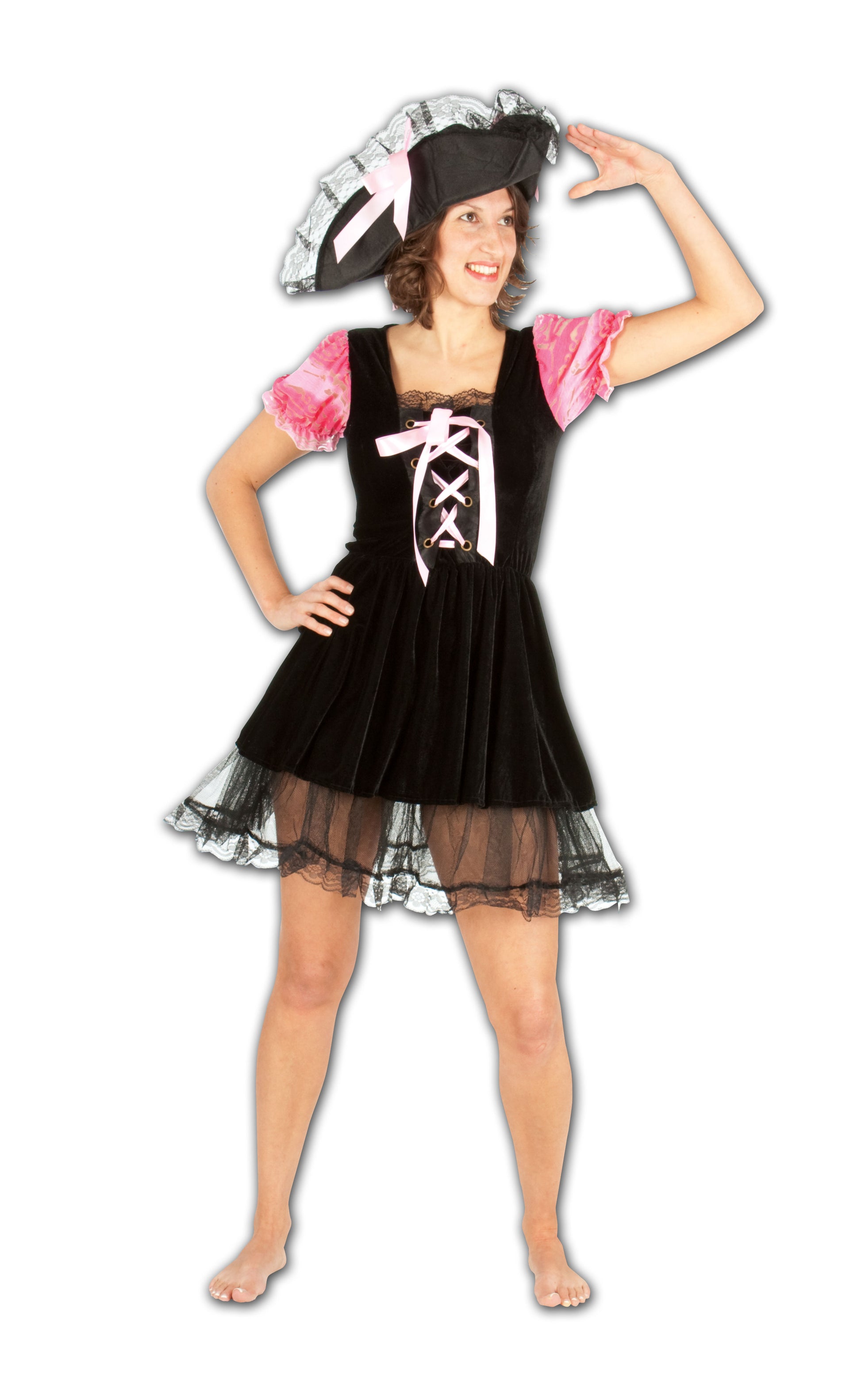 Ladies Fancy Dress Pirate Ahoy Costume Dress With Hat