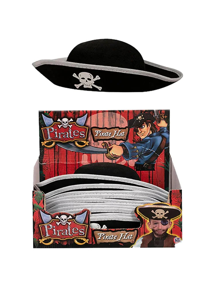  Boys Pirate Costume Set - Striped T-shirt, Hat & Bandana hat and skull
