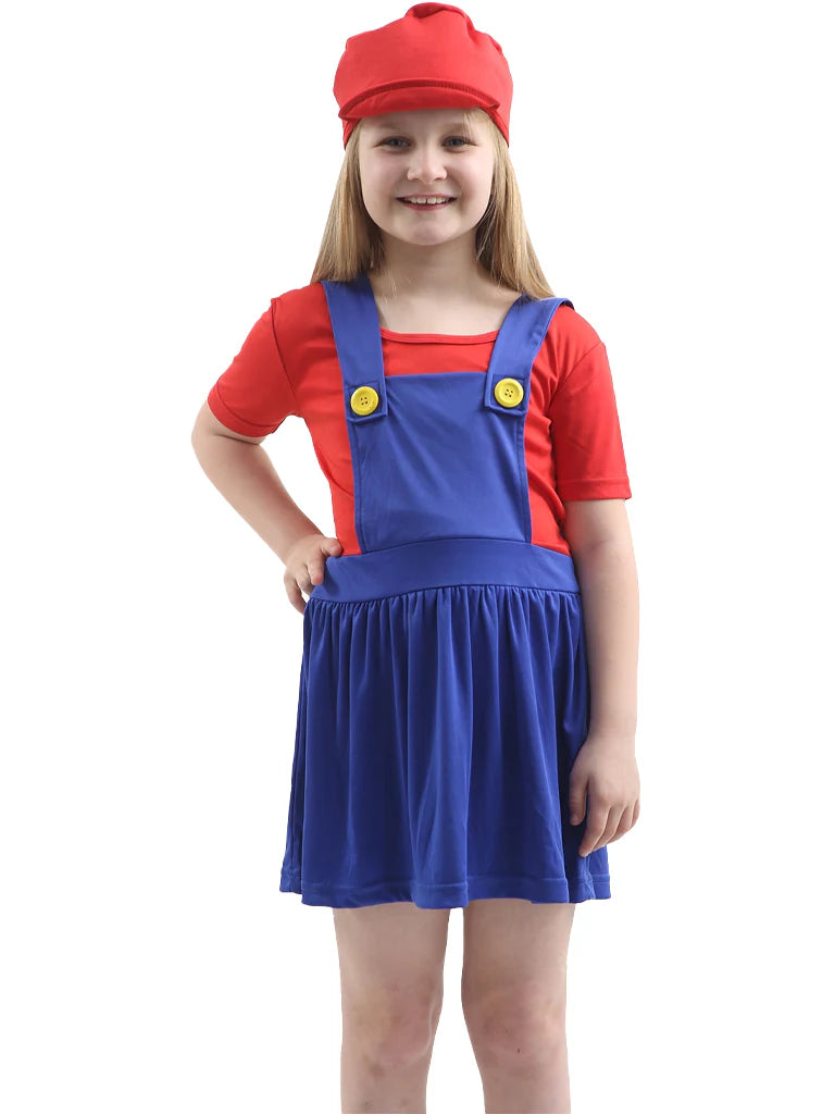 Plumber Bro Red/Blue Costume for Girls