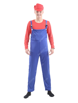 Plumber Bro Red/Blue Costume for Mens