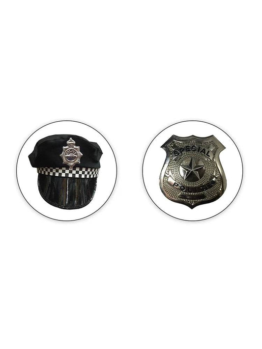 Police Badge and Police Hat Set - thefancydress.co.uk
