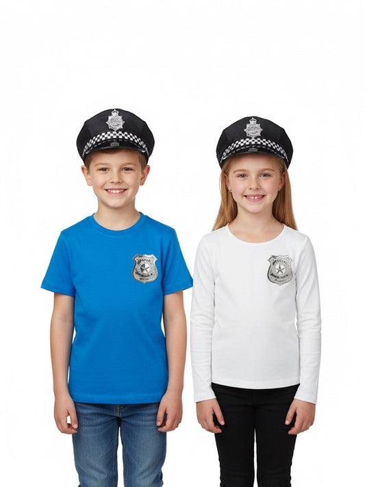 Police Badge and Police Hat Set