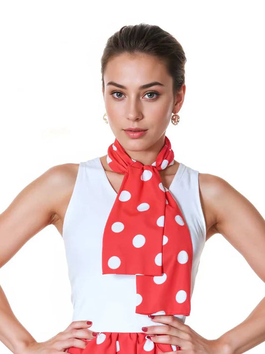 Polka Dot Scarf (111 Cm) red white