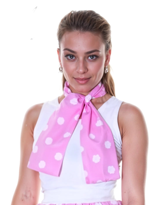 Polka Dot Scarf (111 Cm) pink white
