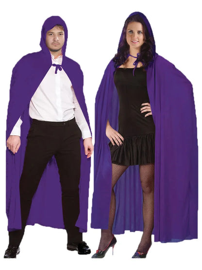 Unisex Hooded Satin Cape Dress