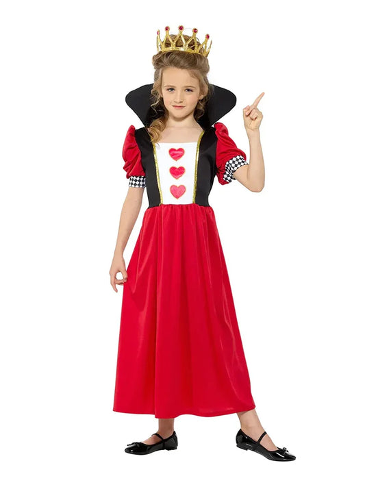 Girls Fairytale Queen Of Hearts Costume
