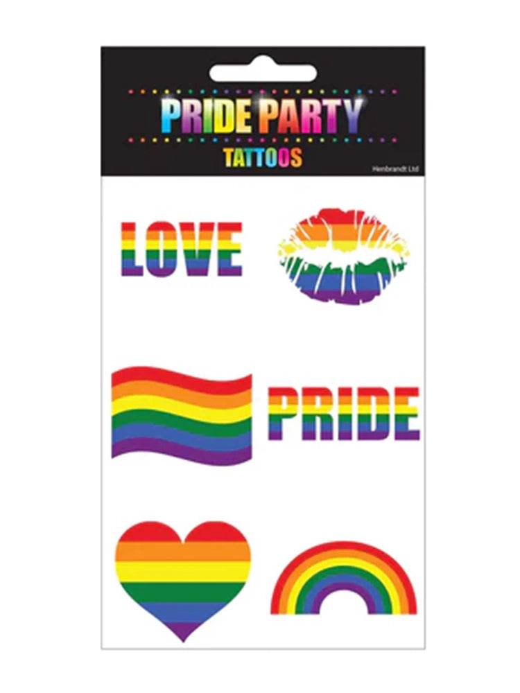 Rainbow Tattoos 5x5cm (Pack Of 12) - thefancydress.co.uk