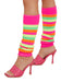 Ladies 80's Stripe Legwarmers rainow