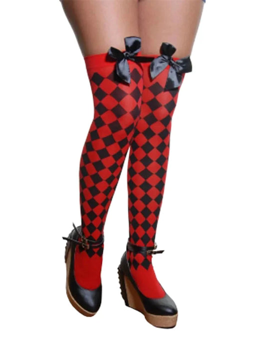 Women's Overknee Stockings With Bow red