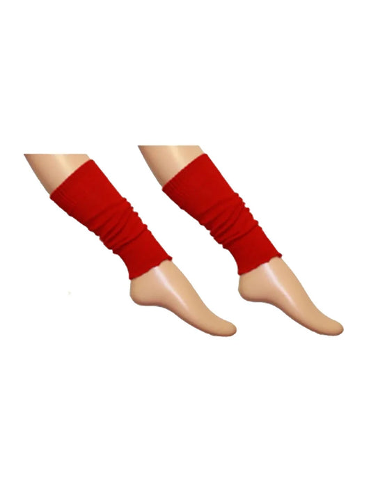 Girls Neon Legwarmers red