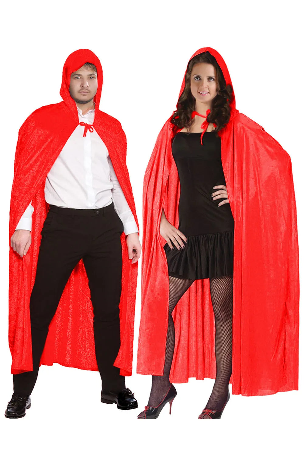 Unisex Hooded Satin Cape Dress