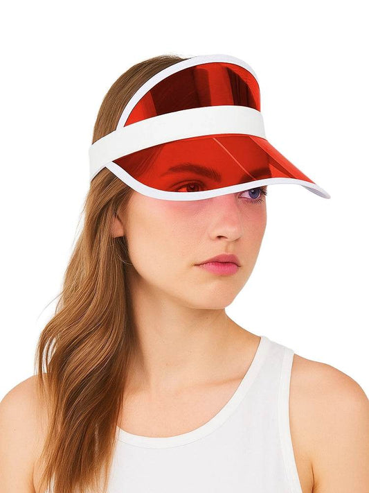 Red Poker Visor Hat - thefancydress.co.uk