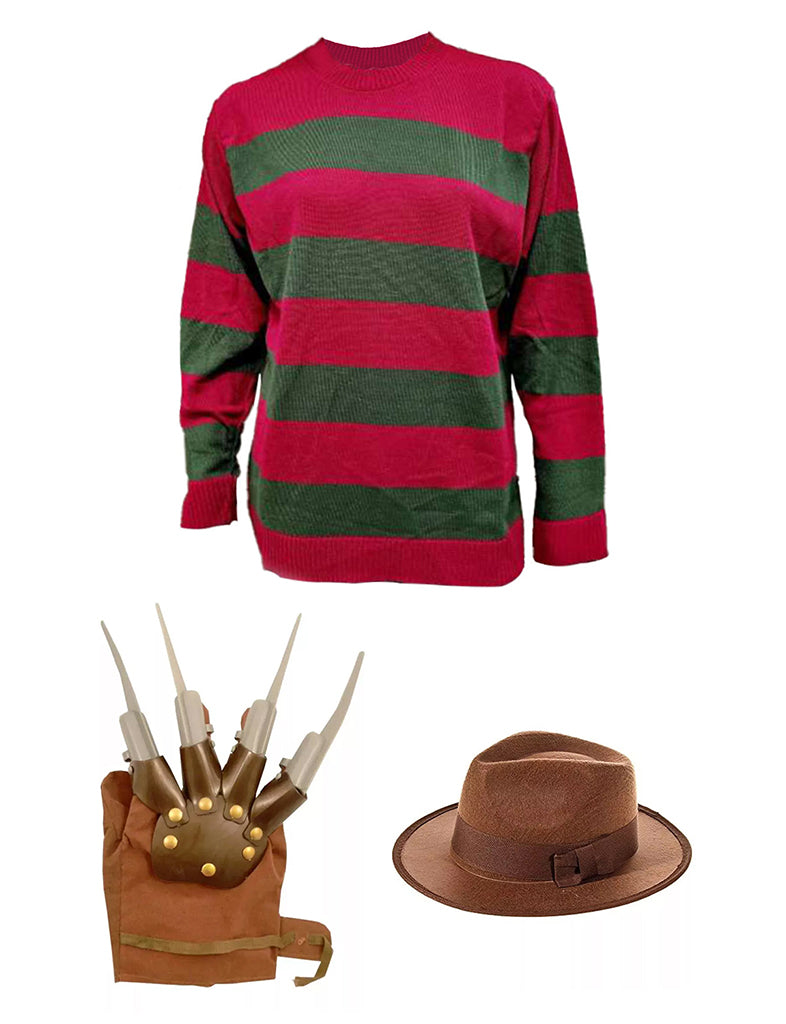 Red and Green Knitted Jumper Set