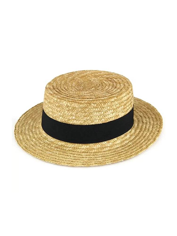 School Girl Straw Boater Hat - thefancydress.co.uk