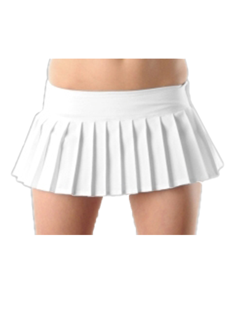 Sexy Adult Plain Mini Pleated School Girl Skirt White