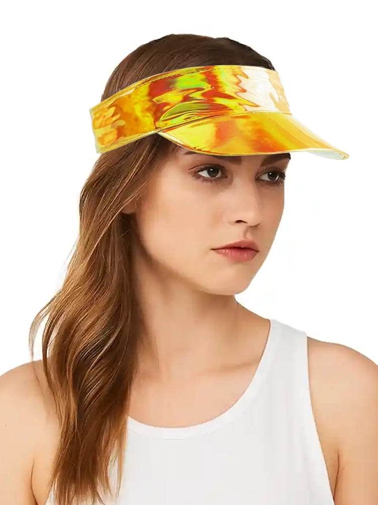 Shiny Metallic Visor Hat - thefancydress.co.uk