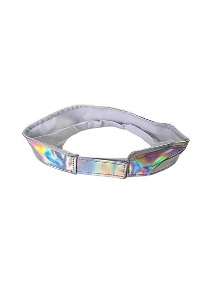 Shiny Silver Visor Hat - thefancydress.co.uk