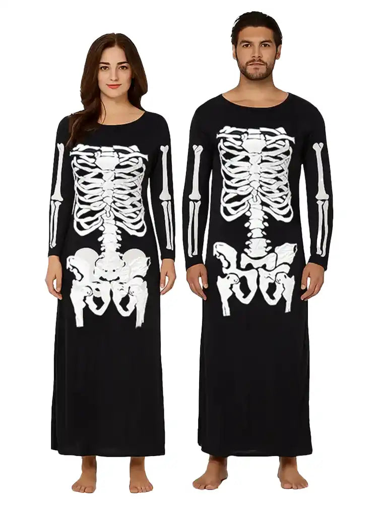 Skeleton Couple Tube Maxi Costume Dress