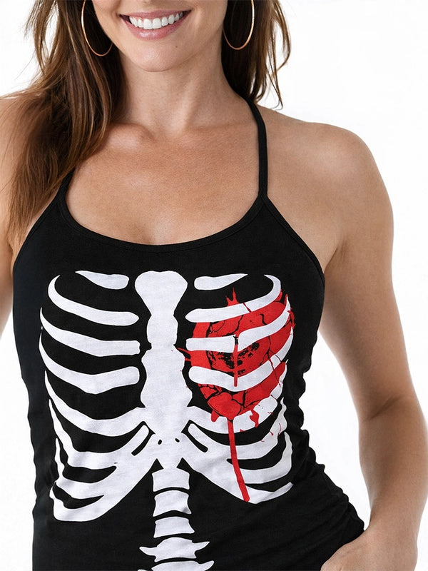 Skeleton Printed Halloween Vest Top