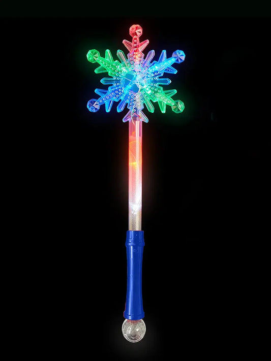 Star Snow Flake Shape Light Up Wand on Card pack of 1