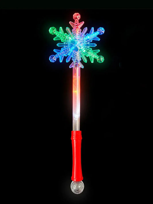 Star Snow Flake Shape Light Up Wand on Card pack of 1