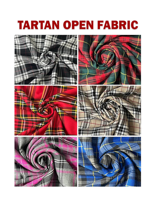 Tartan Open Fabric: Perfect for Decoration, Kilts, Skirts, and Bridal Wear