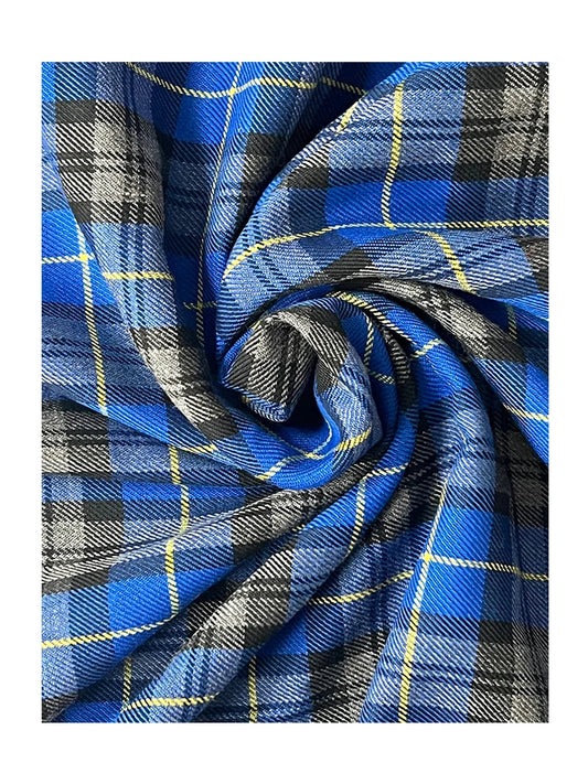 Tartan Open Fabric: Perfect for Decoration, Kilts, Skirts, and Bridal Wear royal blue