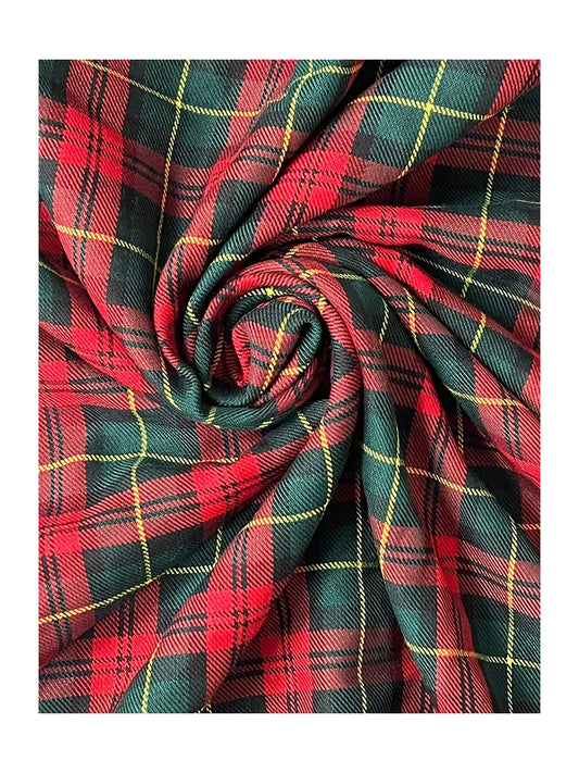 Tartan Open Fabric: Perfect for Decoration, Kilts, Skirts, and Bridal Wear red grey