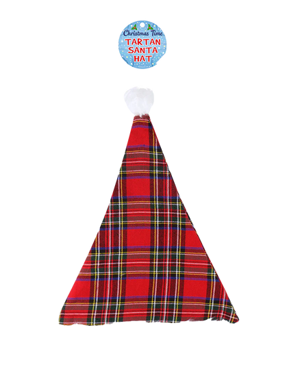 Adult Tartan Christmas Santa Hat