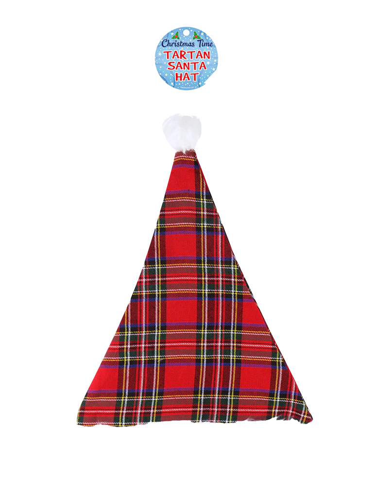 Adult Tartan Christmas Santa Hat