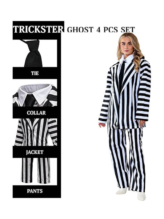 Women's Trickster Ghost Costume - 4-Piece Set - thefancydress.co.uk