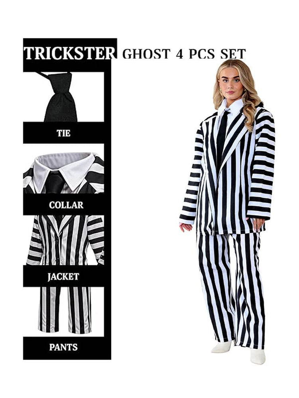 Women's Trickster Ghost Costume - 4-Piece Set - thefancydress.co.uk
