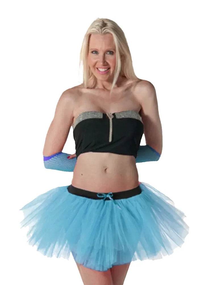 Ladies 1980s Fancy Dress Neon 3 Layers Tutu Skirt - thefancydress.co.uk