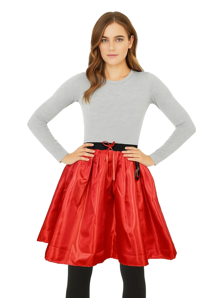 Red Ladies Satin Tutu Skirt