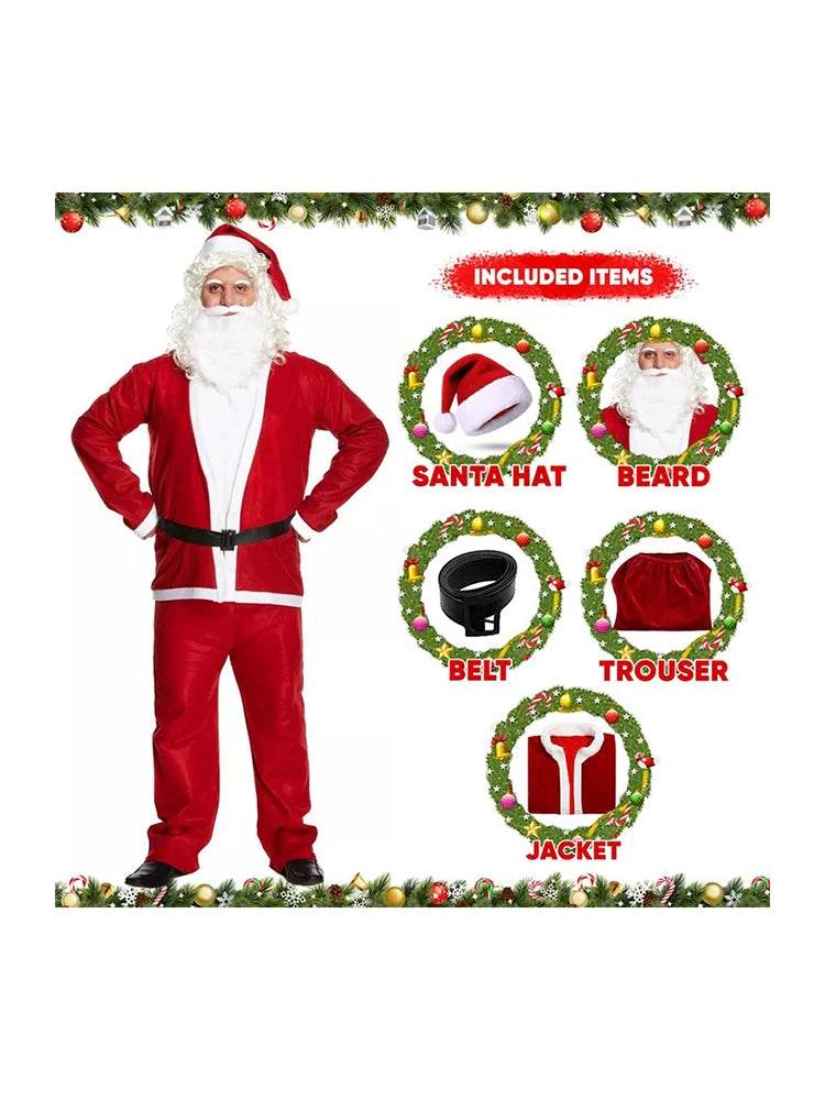 Ultimate Deluxe XL Adult 5PC Santa Outfit - thefancydress.co.uk
