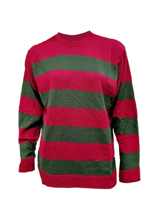 Nightmare Demon Men Red and Green Stripe Knitted Jumper