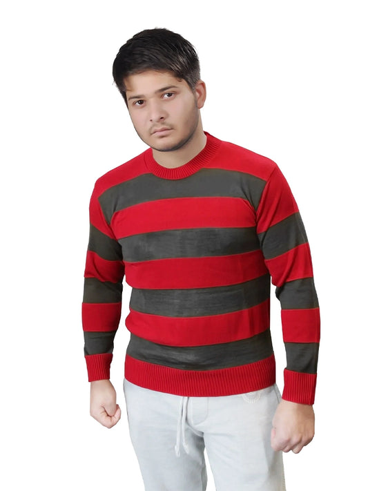 Nightmare Demon Men Red and Green Stripe Knitted Jumper