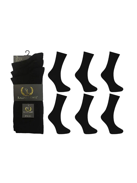 Unisex Active Star Plain Black Cotton Socks {Assorted Colur}