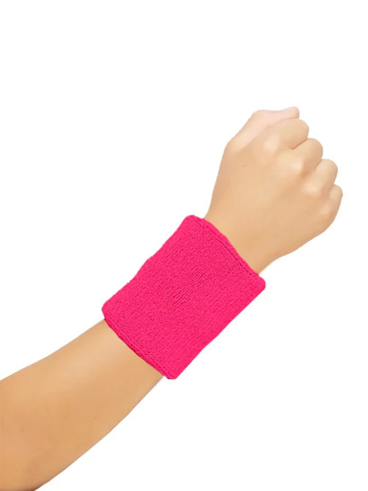 Unisex Gym Exercise Sports Towelling  Wristbands pink
