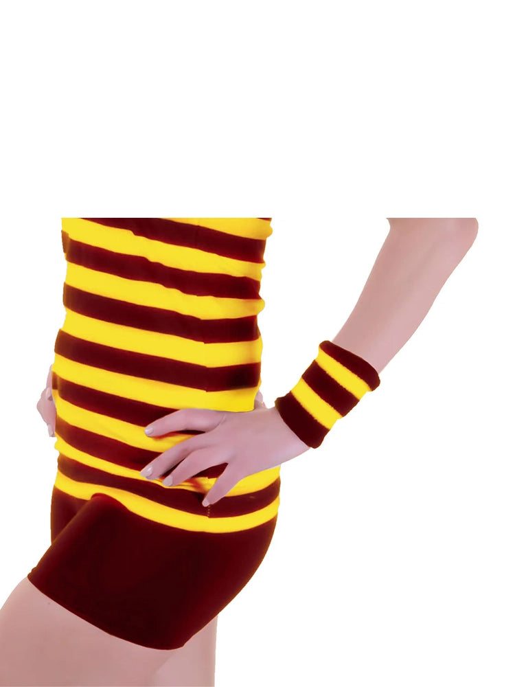 Unisex Gym Exercise Sports Towelling  Wristbands maroon and yellow