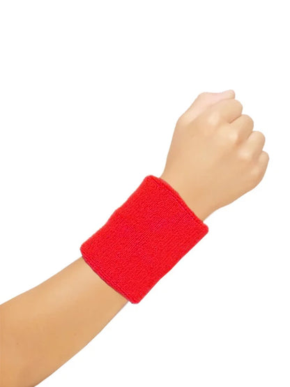 Unisex Gym Exercise Sports Towelling  Wristbands red