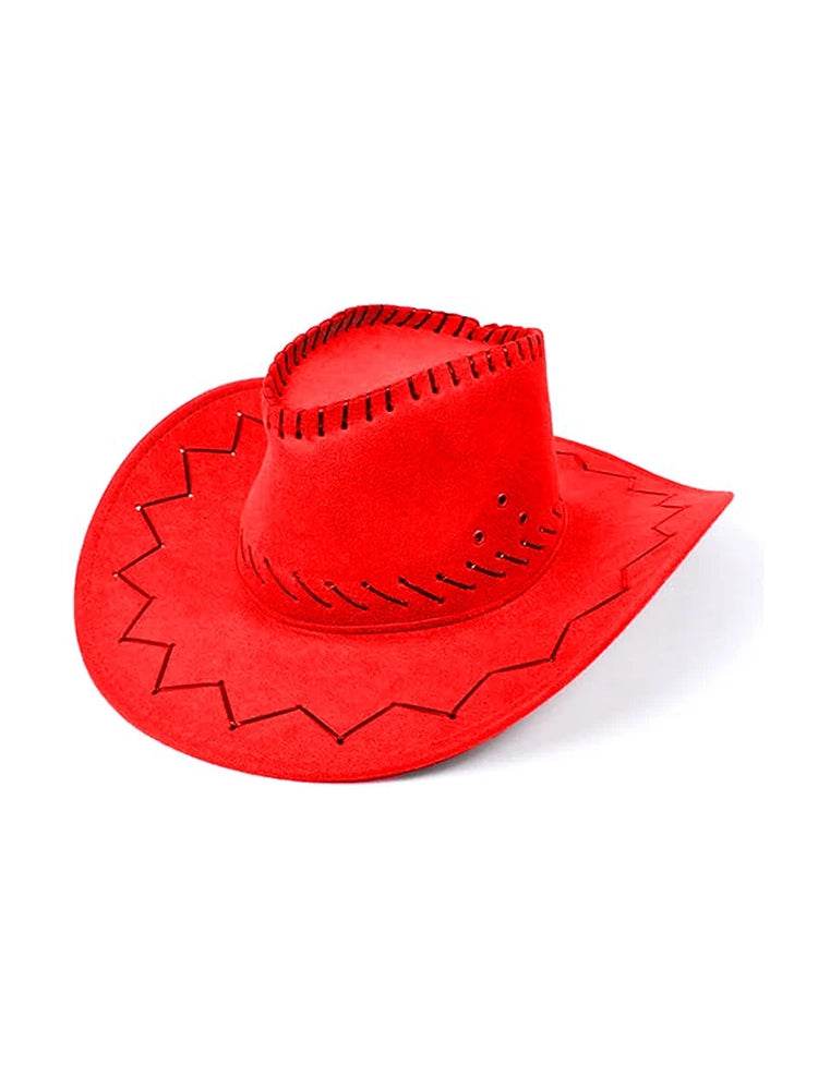 Unisex Leather Look Cowboy Hat - thefancydress.co.uk