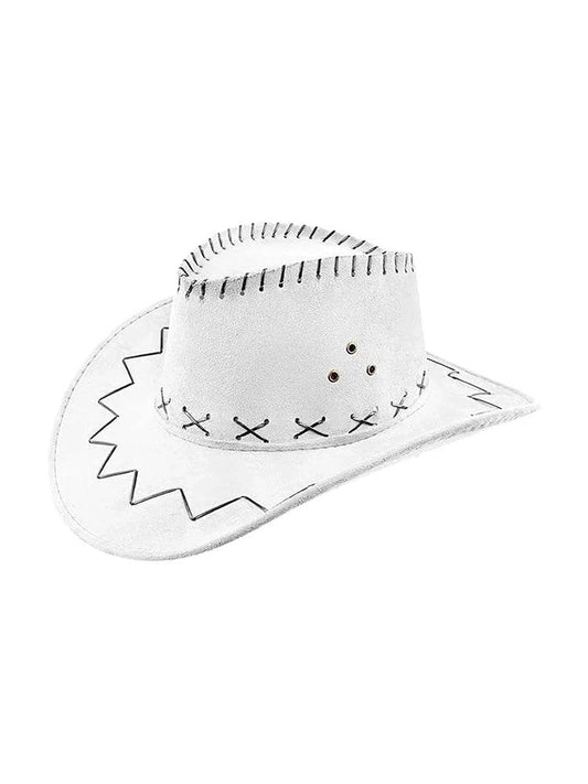 Unisex Leather Look Cowboy Hat - thefancydress.co.uk