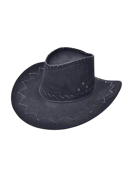 Unisex Leather Look Cowboy Hat - thefancydress.co.uk