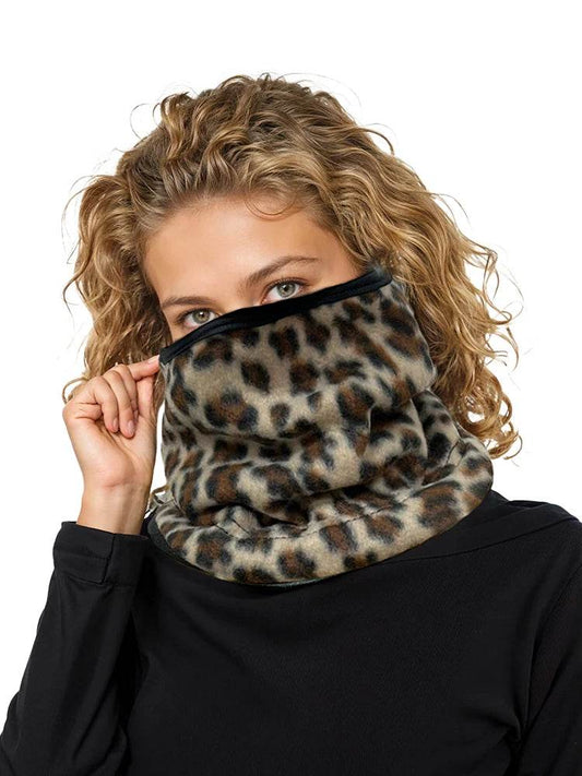 Unisex Leopard Printed Winter Neck Warmer - thefancydress.co.uk