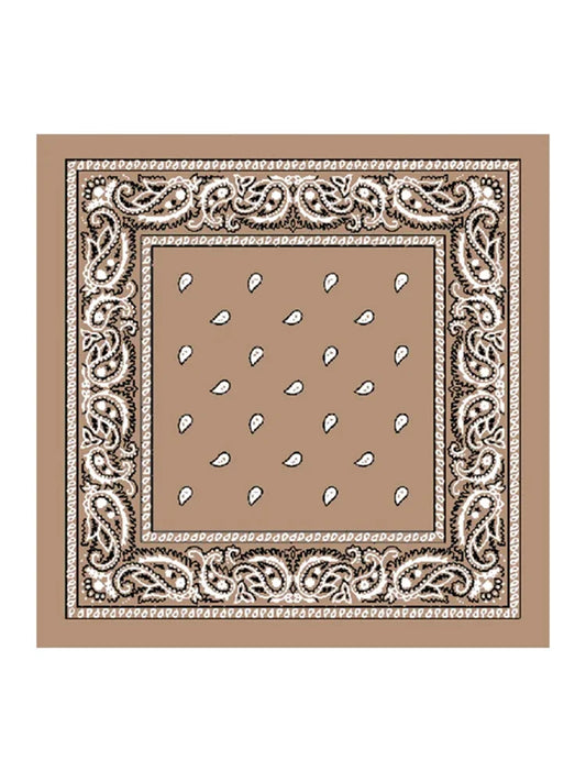 Unisex Paisley Printed Bandana beige