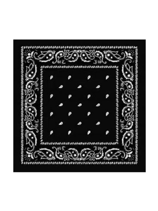 Unisex Paisley Printed Bandana black