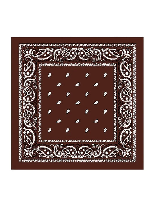 Unisex Paisley Printed Bandana brown
